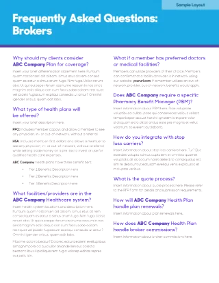 Broker Frequently Asked Questions Flyer