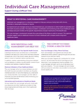 Individual Case Management Member Flyer