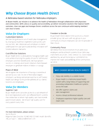 Why Choose Bryan Health Direct Value Flyer