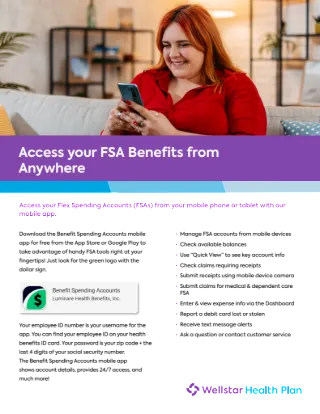 Member Spending Accounts Mobile App Quickstart Guide