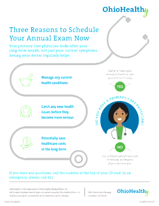 Three Reasons to Schedule Your Annual Exam Now Member Flyer