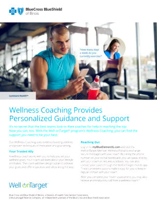 Well onTarget Wellness Coaching Member Flyer