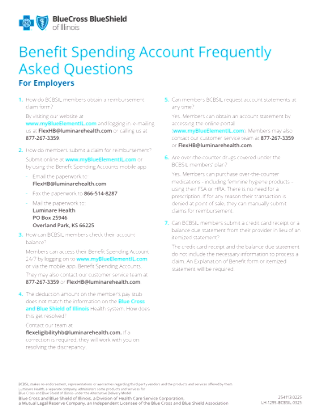 Benefit Spending Account Frequently Asked Questions for Employers