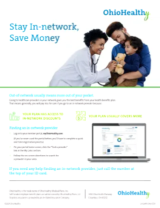 Stay In-network, Save Money member Flyer