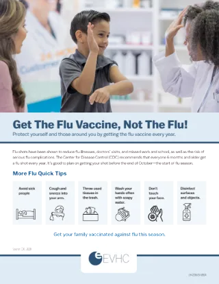 Get The Flu Vaccine, Not The Flu! Member Flyer