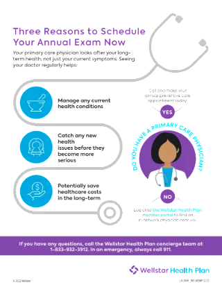 Three Reasons to Schedule Your Annual Exam Member Flyer