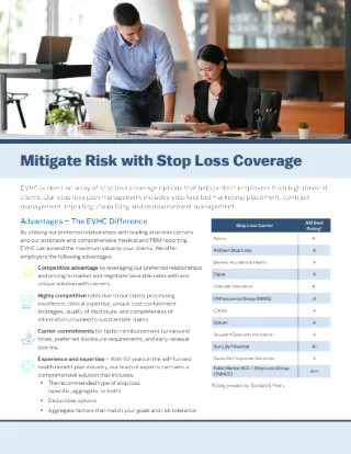 Mitigate Risk with Stop Loss Coverage
