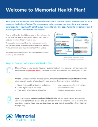 New Member Welcome Letter (MHP)