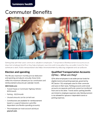 Commuter Benefits (FSA/HRA benefit card) Flyer