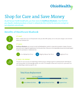 Shop for Care and Save Money (Healthcare Bluebook Member Flyer)