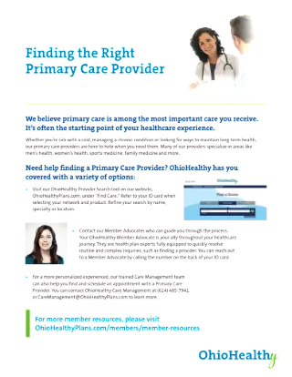 OhioHealthy Primary Care Flyer