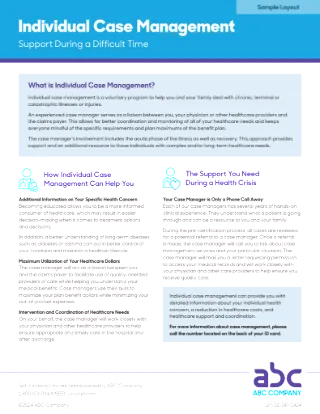 Individual Case Management Member Flyer