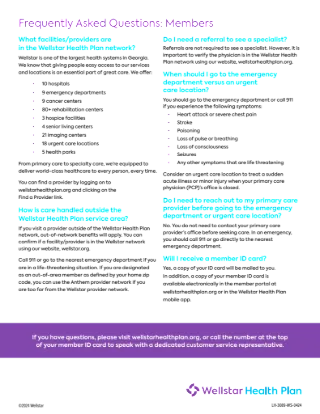 Member Frequently Asked Questions Flyer