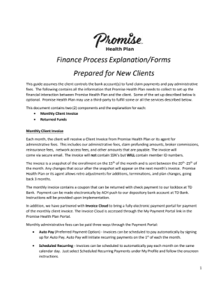 New Client Finance Document (Level-Funded)