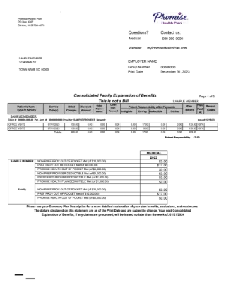Sample EOB