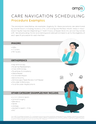 AMPS – Care Navigation Scheduling – Procedure Examples Flyer