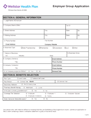 Employer Group Application