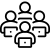 a black background with a black square