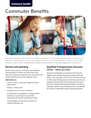 Commuter Benefits (FSA/HRA benefit card) Flyer