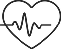 a heart with a pulse line