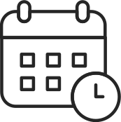 Calendar with clock icon