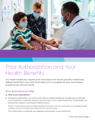 Medical Specialty Drug Management Prior Authorization Member Flyer