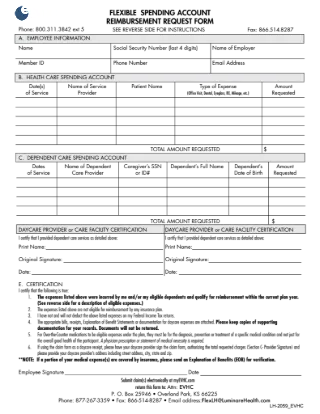 Flexible Spending Account Reimbursement Request Form