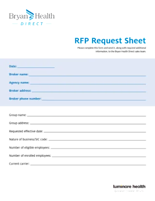 Bryan Health RFP Request Form