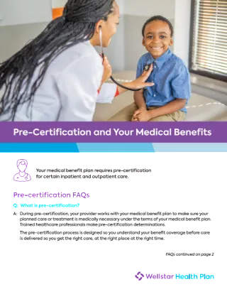Pre-certification and Your Health Benefits Flyer