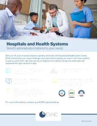 Employee Benefit Admin for Hospital or Health Systems Flyer