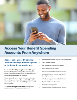 Member Benefit Spending Accounts Mobile App Quickstart Guide