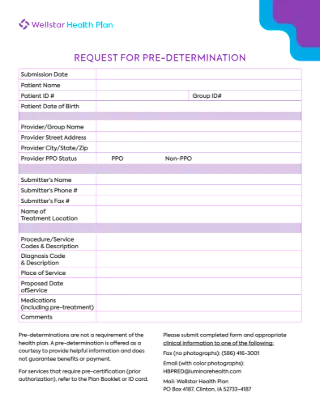 Predetermination Request Form