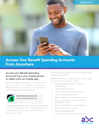 Member Spending Accounts Mobile App Quickstart Guide