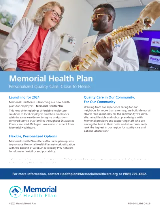 Memorial Health Plan Launch Announcement Flyer