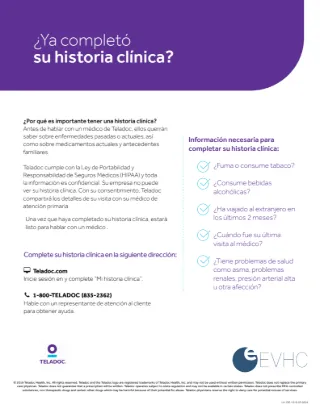 Complete Your Medical History (Spanish)