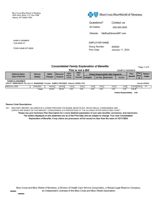 Sample EOB