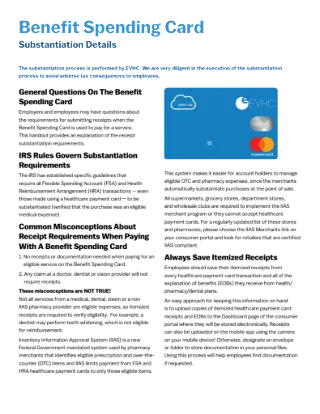 FSA/HRA Card Benefits Flyer