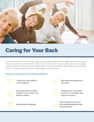 Caring for Your Back Member Flyer