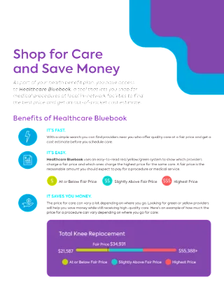 Shop for Care and Save Money (Healthcare Bluebook Member Flyer)