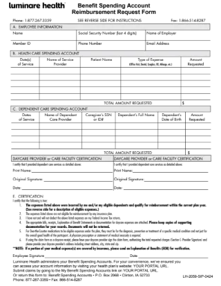 Claim Form: FSA Reimbursement Form