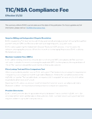 TIC/NSA Compliance Fee