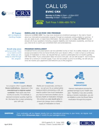 EVHC CRX Enrollment Guidelines