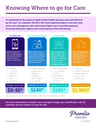 Knowing Where to go for Care Member Flyer