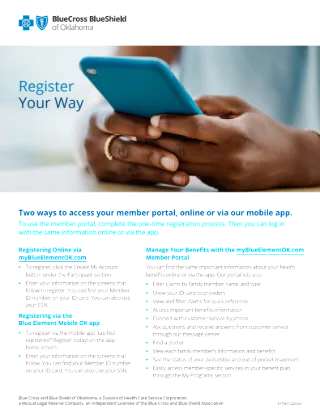 Register Your Way - Member Portal Registration Flyer