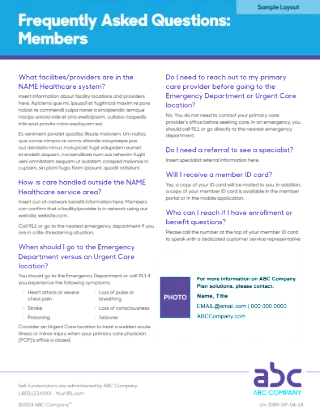 Member Frequently Asked Questions