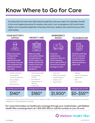 Knowing Where to go for Care Member Flyer